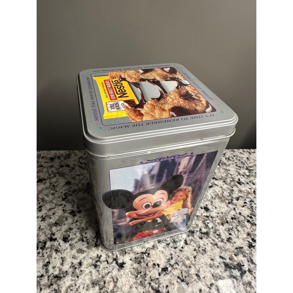 Disney‎ Walt World 25th Anniversary Nestle Toll House Cookie Tin Mickey Epcot